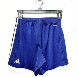 ADIDAS CLIMACOOL UNISEX BLUE SHORTS W/ TRIPLE WHITE SIDE STRIPE TRIM
